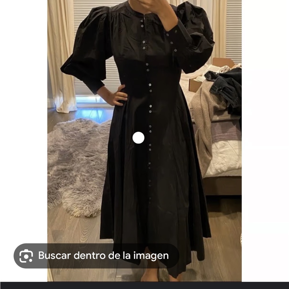 Doen Edlynne Dress XS Black Cotton Poplin